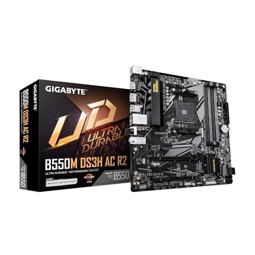 Image of GIGABYTE B550M DS3H AC R2 AMD AM4 Motherboard, Micro-ATX, DDR4, Dual M.2, SATA 6Gb/s, WIFI5, Realtek GbE LAN, PCIe 4.0