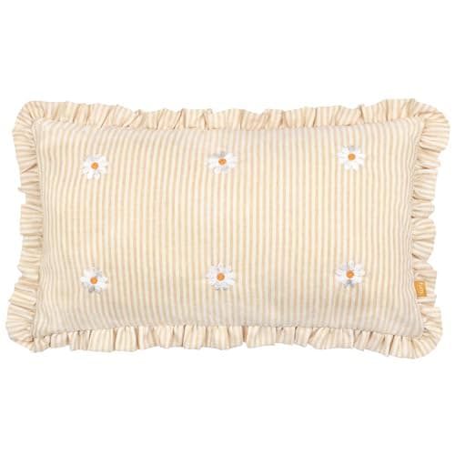 Image of furn. Les Fleurs Embroidered Ruffle Cushion Cover - Daises - 30x50cm