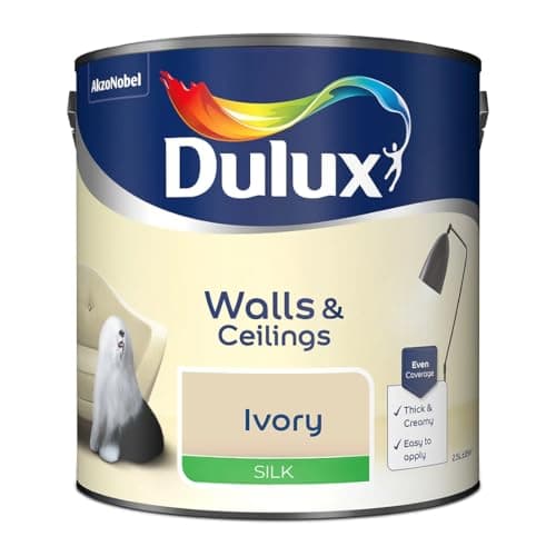 Image of Ivory Walls & Ceilings Silk Emulsion Paint 2.5 L – Smooth Washable Silk Finish, Quick Dry, Low-VOC, Easy Application for Interior Walls & Ceilings