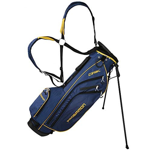 Image of Prosimmon Golf DRK 7" Lightweight Golf Stand Bag with Dual Straps (Dark Blue/Gold)