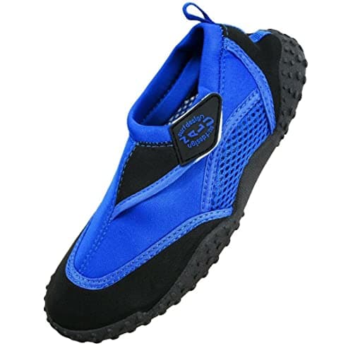 Image of Aqua Beach Surf Wet Water Shoes Boys Girls Mens Womens Unisex Wetsuit Boots (Black/Blue Child 13)
