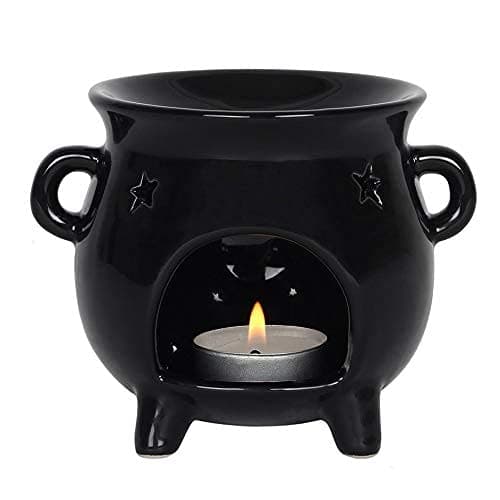 Image of Black Cauldron Shaped Oil Burner 10x12.5x12.5cm