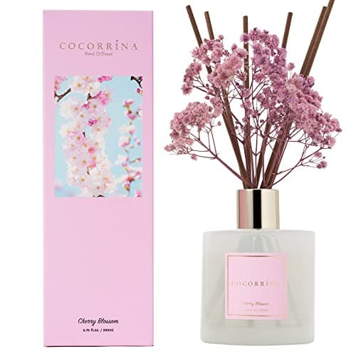 Image of COCORRÍNA Reed Diffuser Sets, 200ml Cherry Blossom Diffuser with Sticks Home Fragrance for Bedroom Bathroom Living Room, Home & Office Decor