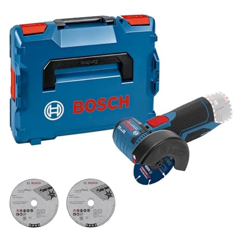 Image of Bosch Professional 12V System GWS 12V-76 cordless angle grinder (three cutting discs, disc diameter: 76 mm, without battery/charger, L-BOXX)