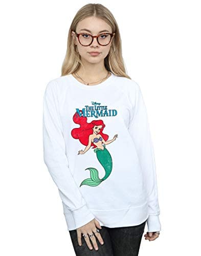 Image of Disney Women's The Little Mermaid Line Ariel Sweatshirt White Medium
