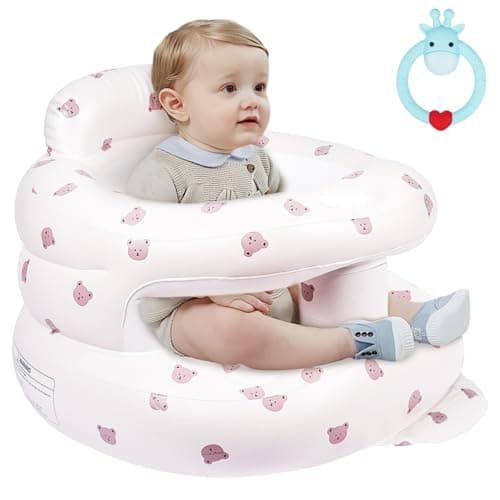 Image of AYESY Baby Inflatable Seat, Inflatable Baby Chair for Babies 3 Months and Up Built in Air Pump Infant Back Support Sofa Toddler Chair for Sitting Up, Quick Inflate