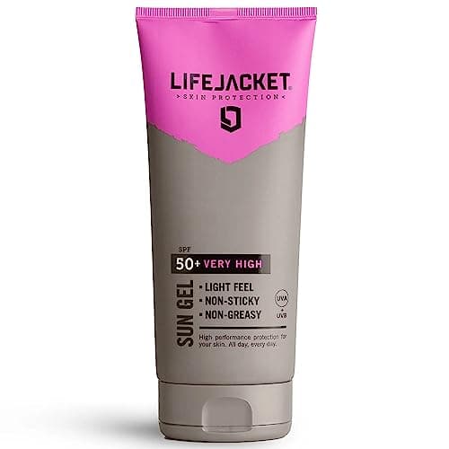 Image of SPF 50 UVA, UVA 5* Sun Protection Gel for Face + Body. Lightweight, Non-greasy, Water resistant, Clinically Approved for Sensitive & Dry Skin. Factor 50 Sun Cream LifeJacket