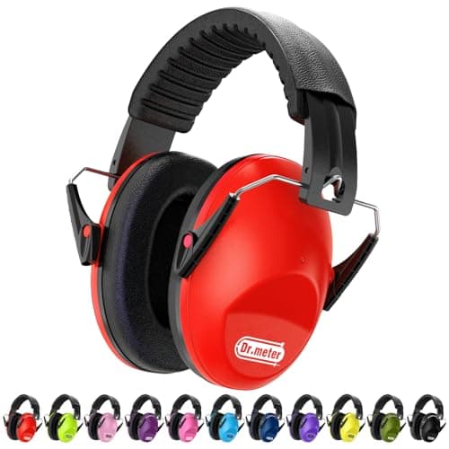 Image of Dr.meter Ear Defenders Children, Kids Ear Defenders SNR 27.4dB Noise Cancelling Headphones for Kids Autism Sensory, Adjustable Headband, Hearing Protection for Fireworks Monster Truck Concert Red