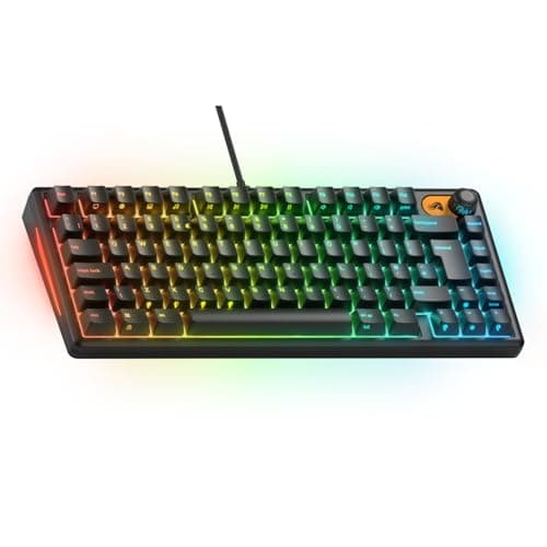 Image of GLORIOUS Gaming Keyboard GMBK 75% (UK ISO Layout) - Swappable MX Keycaps, Detachable USB, IP57 Water/Dust Resistant, 10-Zone RGB, Quiet Gaming Switches, 321x137x41mm - English QWERTY Layout