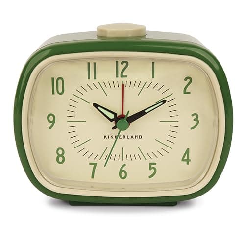 Image of Kikkerland Retro Alarm Clock, Green, ABS, AC08-G