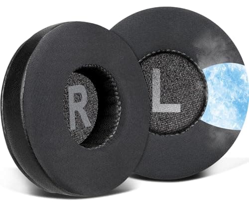 Image of SOULWIT Cooling Gel Earpads Replacement for AKG Y50/Y50BT/Y55/K618/K619 On-Ear Headphones, Ear Pads Cushions with High-Density Noise Isolation Foam - Black