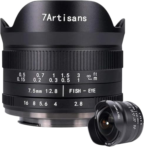 Image of 7Artisans 7.5mm F2.8 II Sony E-Mount Lens,Wide Angle Fisheye Lens APS-C Manual Focus Compatible with Sony e mount A6300 A6400 A6500 NEX-3 NEX-3N NEX-5T NEX-5R
