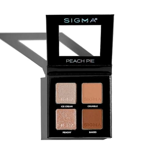 Image of Sigma Beauty Quad Eyeshadow Palette – Makeup Eyeshadow Quad with a Buttery Soft Formula and Buildable, Blendable Shades for a Flawless Eye Look, Designed for All Day Wear (Peach Pie)