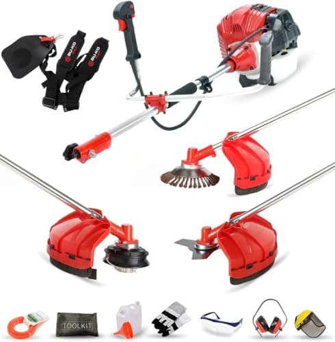 Image of BU-KO 52cc Petrol Strimmer Garden Tool Including: String Trimmer, Brush Cutter with 3T Blade, Steel Wire Strummer Weed Brush Cutting Blade. Great Outdoor Power tool 1 Year Warranty