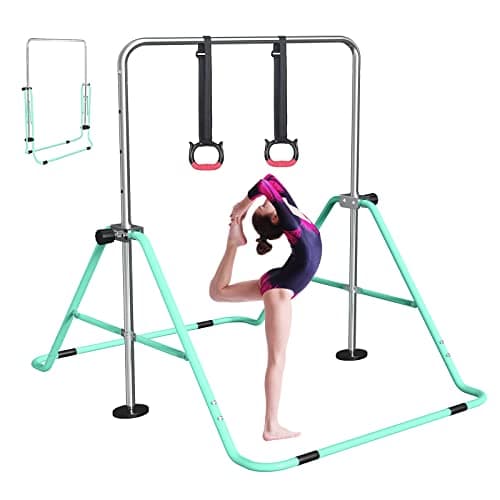 Image of FBSPORT Gymnastics Bar, Folding Horizontal Bar Gymnastics Equipment for Kids Home Training, Expandable Gymnastics Training Bar Junior with Adjustable Height for Girls Boys