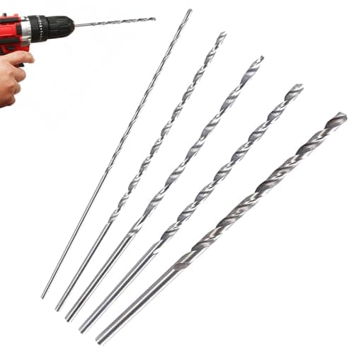 Image of 5PCS Long Wood Drill Bits 150mm - HSS Twist Drill Bit Set for Wood Metal Plastic - 2mm 3mm 3.5mm 4mm 5mm, High-Speed Steel Wood Drill Bits for Deep Drilling, Auger Bit Kit for Woodwork Aluminum Alloy