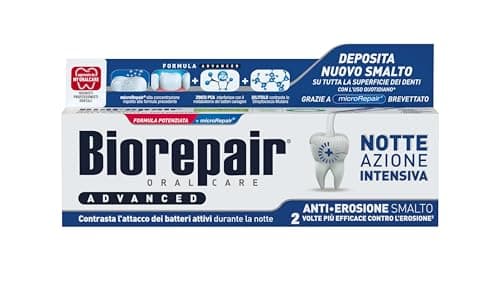 Image of Biorepair, Advanced Toothpaste Intense Night Anti Erosion Protects and Repairs Enamel Antibacterial with MicroRepair PCA Zinc and Xylitol for Fresh Breath 75ml