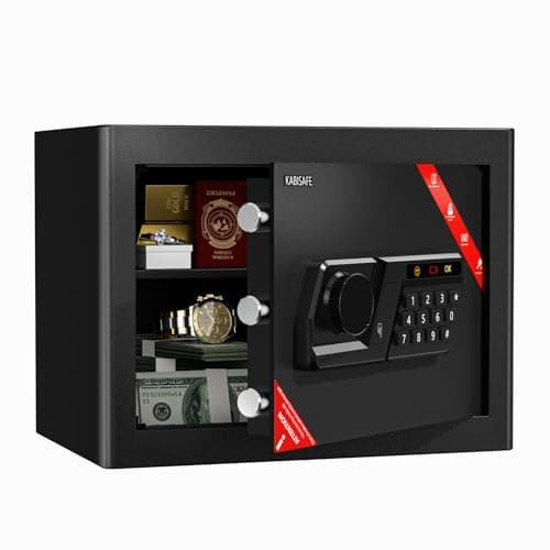 Image of KABISAFE Safe Box and Lock Box, 20L Electronic Digital Keypad Money Saving Box, Security Safe Home Cabinet with Keys for Office Hotel Business Document Jewelry