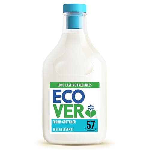 Image of Ecover Concentrated Fabric Softener, Fabric Conditioner to Soften Your Clothes, Fresh Rose & Bergamot Scent 1 x 57 Washes, 1 x 1.43L
