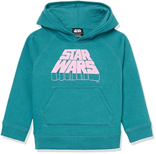 Image of Amazon Essentials Disney | Marvel | Star Wars | Frozen | Princess Girls' Fleece Pullover Hoodie Sweatshirt, Star Wars Logo, 11-12 Years