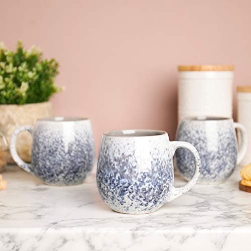 Image of Sabichi Ombre Reactive Stoneware Mug Grey 18oz 500ml Large Coffee Cup Reactive Glaze Durable & Modern Design for Home & Office Use Dishwasher and Microwave Safe