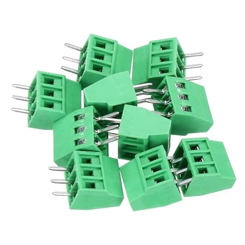 Image of sourcing map 10PCS 3-Pin PCB Mount Screw Terminal Block Connectors 2.54mm/0.1inch Pitch Circuit Board Connectors for Home Appliances, Industrial Projects