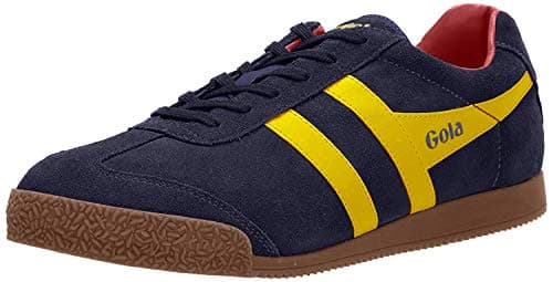 Image of Gola Men's Harrier Suede Low-Top Sneakers, Blue (Navy/Sun/Red Py), 10 UK (44 EU)