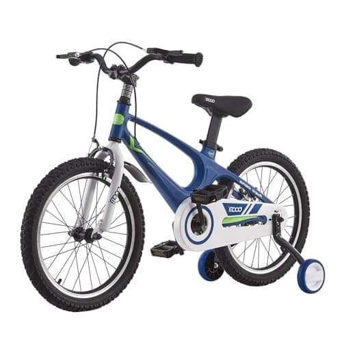 Image of LSBIKE Kids Bike 14 16 18 Inch Magnesium Alloy Boys Girls Children Bicycle with Stabilizers Ages 2-9 Years Blue Pink Bicycle Double Brakes Training Wheel Freestyle Children Bike (16 inch Blue)