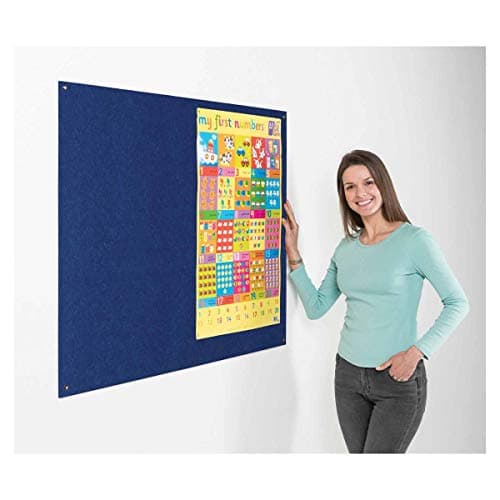 Image of Metroplan Eco-Colour Frameless Flame Resistant Noticeboard 900 x 1200mm - Color: Blue