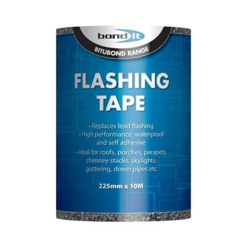 Image of Bond It Flashing Tape Lead Self-Adhesive Roofing Flashband Grey Sizes 100m & 3m Self-Adhesive Bitumen Roofing Flashband (225mm x 10m)