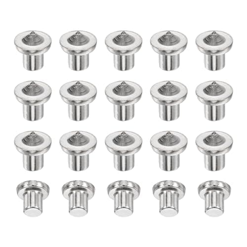 Image of sourcing map 20Pcs Solid Dowels Tenon Center Transfer Plugs, 1/4 Inch (6 mm) Dowel Centering Pins, Drilling Hole Tool with Sharp Point for Woodworking Tool Accessories, Silver