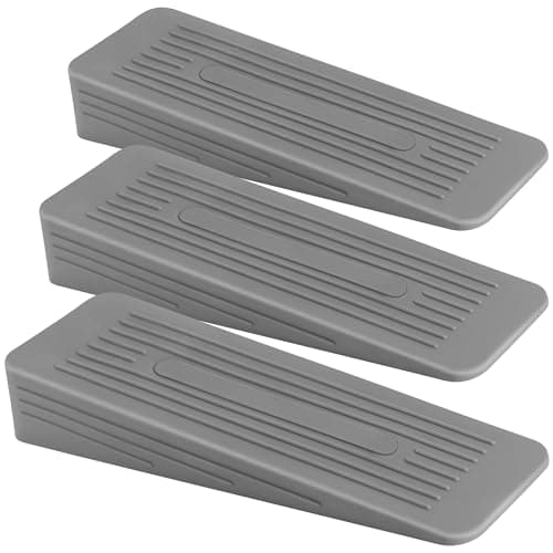 Image of AFFIXERS Door Stop | Door Stoppers for Floor Anti-Skid, Durable, and Heavy Duty Rubber Door Stops | Ideal for All Types of Surfaces | Door Wedges Indoors| (Grey, Pack of 3)