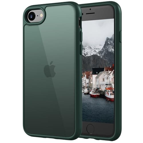 Image of ORDA Matt Case for iPhone SE 3/2 (2022/2020),for iPhone 8/7,Military Shockproof Ultra Slim Translucent Matte Cover for iPhone 16e Phone case Scratch & Fingerprint Resistant -4.7"- Dark Green