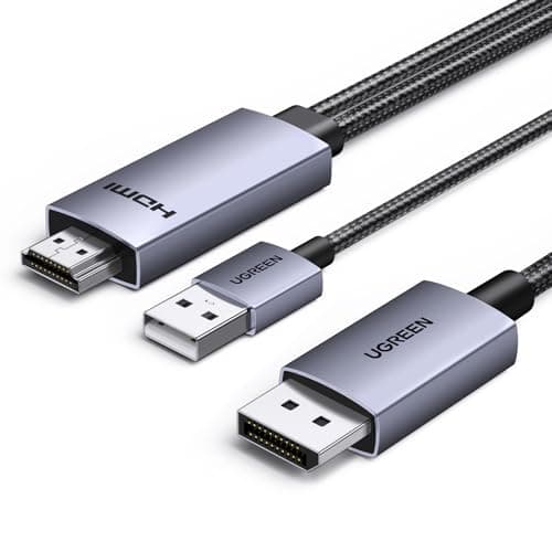 Image of UGREEN Non-bidirectional HDMI to DisplayPort Cable 2m 4K@60Hz 1440P@144/120Hz 1080P@240Hz Active HDMI DP Adapter HDR FreeSync G-Sync HDCP Compatible for PS5/4 Xbox Series X/S Switch Laptop PC Monitor