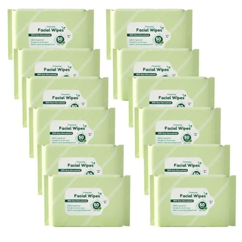 Image of Facial Wet Wipes - Face Care Makeup Be Gone Refreshing Wipes - Cleansing Wipes face wipes to remove waterproof eye make-up for sensitive skin 6x 50 wipes (Pack of 12)