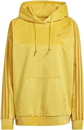 Image of adidas Originals Women's Velvet Corduroy Comfy Cords Hoodie (S, Corn Yellow)