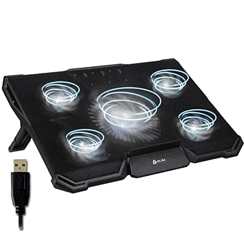 Image of KLIM Cyclone - Laptop Cooling Pad - XL Laptop Cooler With 5 Fans - Compatible with PS5 PS4- for Gaming - White - New Version