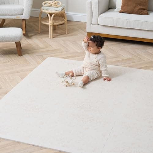 Image of Tutti Bambini Infinity Baby Play Mat - 6-Piece Soft Play Puzzle Baby Mats for Floor Play, Cushioned & Non-Slip EVA Foam Play Mat, Wipe-Clean Baby Playmat, Baby Mat Bedouin Sand (180 × 120 cm)