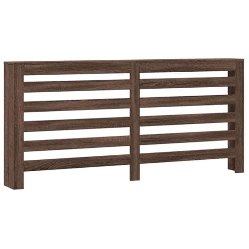 Image of vidaXL Radiator Cover Heater Shelf - Brown Oak Engineered Wood, Modern Slatted Design, 175 x 20 x 82 cm, Extra Storage Space
