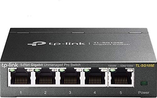 Image of 5-Port Gigabit Ethernet Easy Smart Switch | Unmanaged Pro | Plug and Play | Desktop | Sturdy Metal w/Shielded Ports | Limited Lifetime Replacement (TL-SG105E) (Renewed)