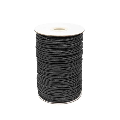 Image of Realm Waxed Cord Cotton - Bracelets, Necklaces, Jewellery Thread, Shamballa Macrame (2mm Black - 1m)