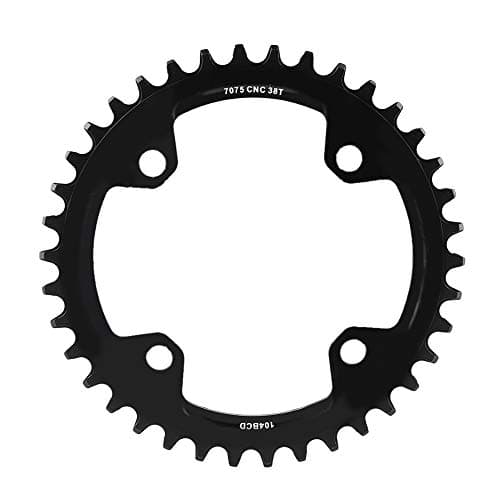 Image of KIMISS 32 34 36 38T Bcd 104, Bike Steel Single Crank Chain Bcd Chainring Mountain Narrow Wide Ring Repair Parts (Red 34T) (Black)