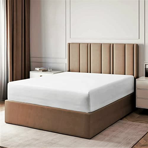 Image of Filo Magico Extra Deep 12"/30cm Fitted Sheet | T200 100% Egyptian Cotton Bedding Sheet | Luxury Hotel Quality Non-Iron Fitted Bed Sheet (White, Double)