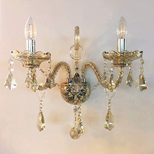 Image of 8118 Genuine K9 Crystal Chandelier Champagne 2, 5, 6, 7, 8,10,12,15, 18, 30, 32 Arms (2 Arm Wall Light)