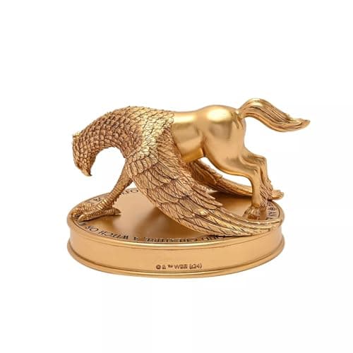 Image of Widdop and Co Warner Bros Harry Potter Buckbeak Hippogriff Figurine, Golden Finish, Collectible Statue with Display Base