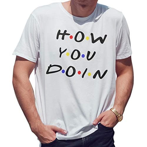 Image of Lapi Boutique How You Doin Friends Men's White T-Shirt Size XXL