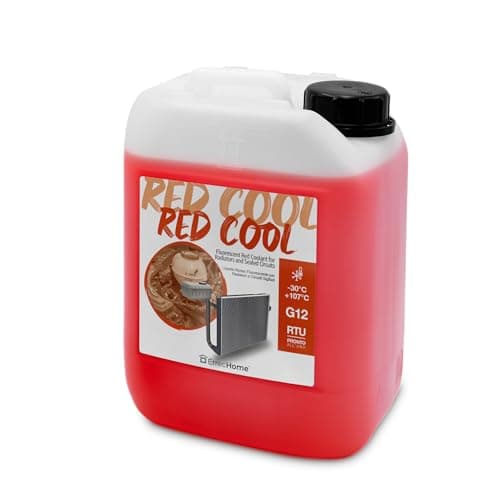 Image of ERRECHOME Red Cool, Red Coolant and Antifreeze -30°C/+107°C, Fluorescent Formulation with organic-based OAT inhibitor package, G12, Ready to Use, 5 Litre