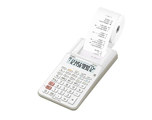 Image of Casio HR-8RCE-WE Printing desktop calculator White Display (digits): 12 battery powered,Mains powered