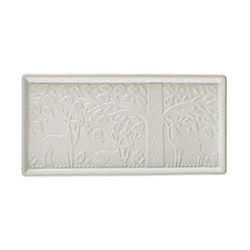 Image of Mason Cash in The Forest Platter 30cm | Embossed Stoneware Serving Plate with Raised Woodland Design, Ideal for Cheese, Cold Meats & Sharing Dishes