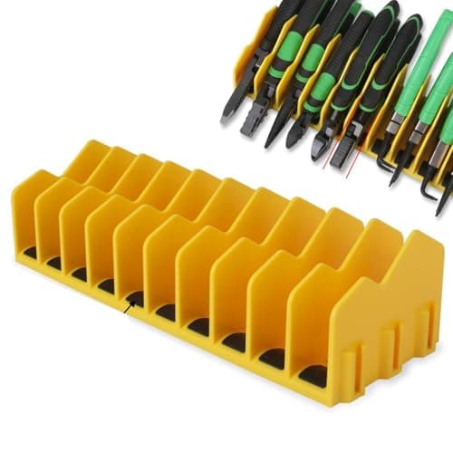 Image of Pliers Organizer Rack Set - 10 Slot Pliers Spanner Compact Hand Tools Screwdrivers Rack, PliersOrganizer With Non Slip Rubber Base, Slot PliersHolder With Adjustable Dividers,Adjustable PlierOrganizer